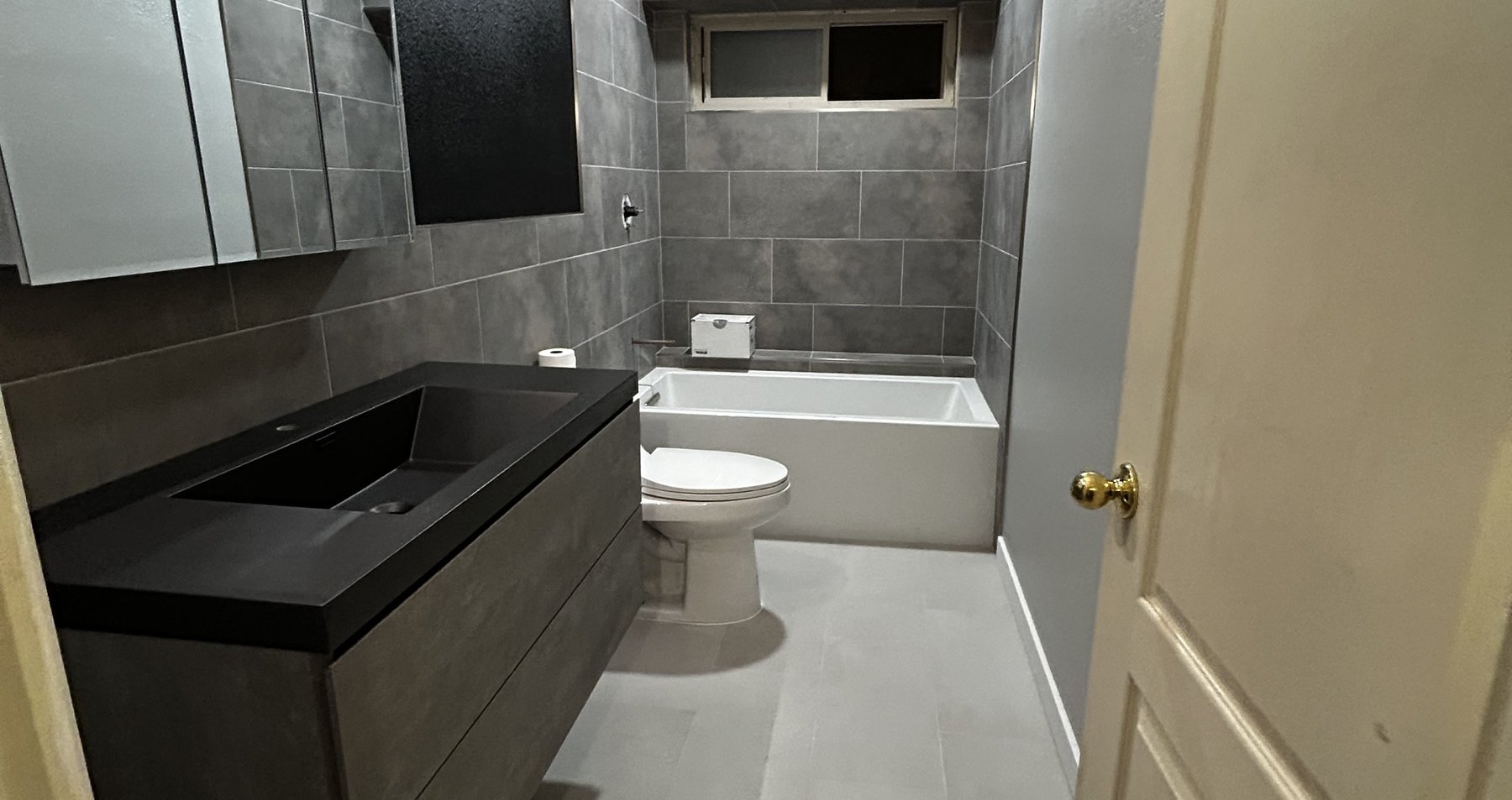 Finished guest bathroom with new tile, vanity and fixtures, Goodyear guest bath rescue