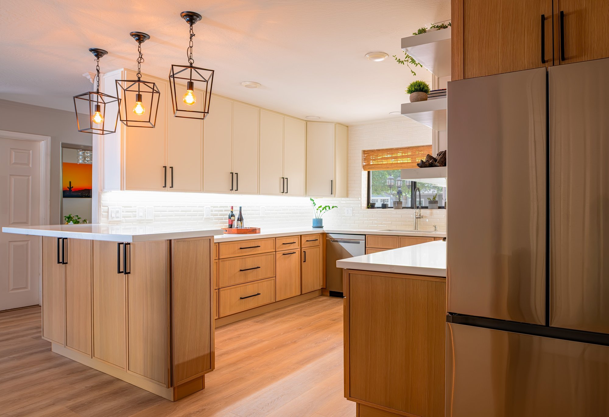 LVP flooring in a finished Phoenix kitchen remodel