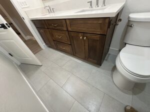 installed heated floors in this bathroom in phoenix