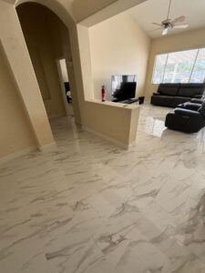 amazing flooring in this office remodel