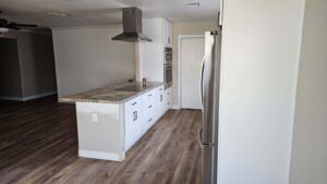 new kitchen with oven hood