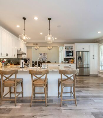 new lights in renovated kitchen