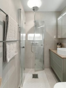 shower replace with glass doors